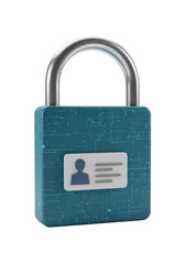 3D Blue Padlock Security Data Privacy Internet Safety Protection