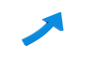 3D Blue Upward Arrow on Transparent Background Navigation Guide