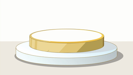 Elegant White Marble Display Stand with Gold Accent.