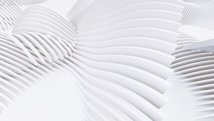 Naklejka premium Abstract Curved Shapes. White Circular Background.