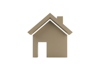 3D Illustration of a Small House with Transparent Background