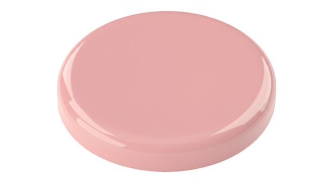 3D Pink Glossy Button Circle Shape Isolated Design Element PNG