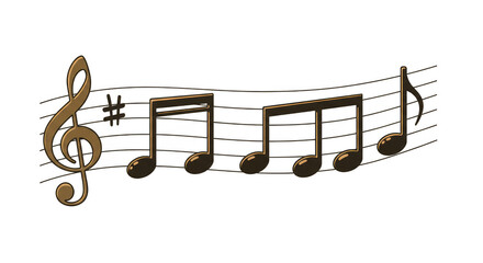 3D Musical Note with Treble Clef Harmony Melody on Transparent PNG