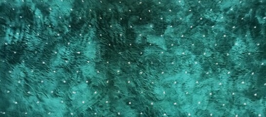 Abstract Teal Fabric Texture with White Dots Pattern