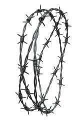 Obraz premium 3D Metal Barbed Wire Circle Security Danger Protection Background