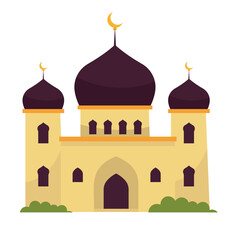 Mosque vector, mosque clip art, clip art of mosque, mosque icon vector, flat design illustration, isolated on white background