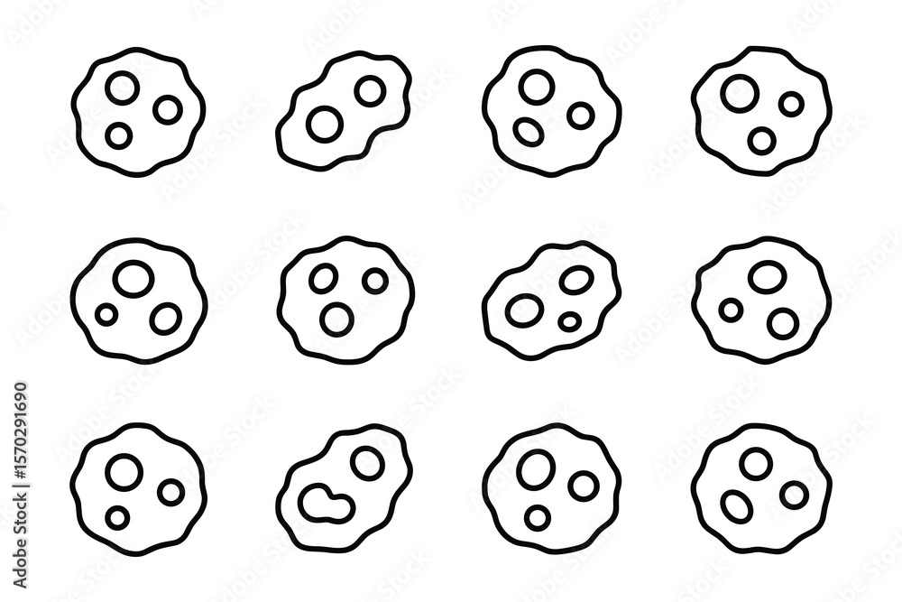 Poster abstract round shapes with circles inside organic cell structure design