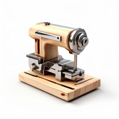 Fototapeta premium an AI Image Generator, Wooden and Metal Lathe for Precision Crafting