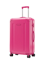 3D Pink Rolling Suitcase Luggage for Traveling Transparent Background