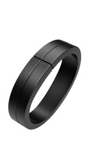 3D Rendering Black Ring Fashion Jewelry Isolated Transparent Background