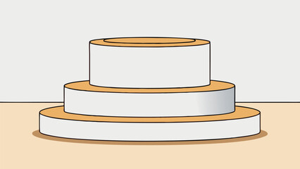 Minimal Rose Gold Cylinder Podium Decor Vector.