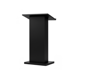 3D Rendering of a Black Podium for Presentation Isolated Background