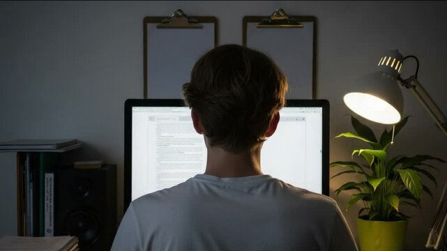 Overwhelmed Student Leaning on Desk with Cluttered Browser Tabs &ndash; Digital Overload