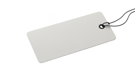 3D Render Tag Label Price White Blank Template on Transparent BG