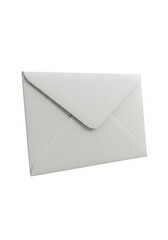 3D Rendered White Envelope on Transparent Background for Mockup
