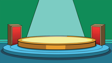 Modern Tilted Circular Lighted Podium.