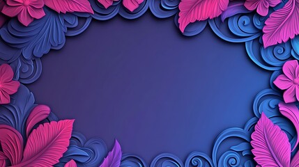 Ornate floral frame in vibrant colors