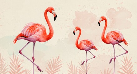 Obraz premium pink flamingo in the water