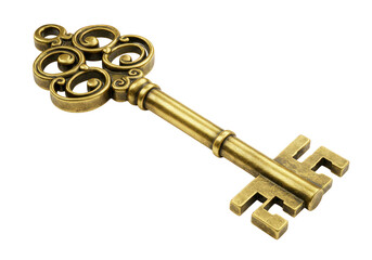 Antique Gold Key Vintage Style Brass Ornate Skeleton Key Design