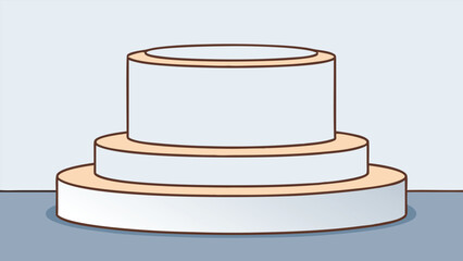 White Stepped Cylinder Podium with Rose Gold Trim.