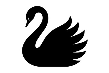 Fototapeta premium Elegant Silhouette of a Swan with Outstretched Wings