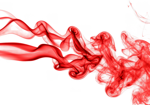 Abstract Red Smoke Design Element Isolated Transparent Background Art - Powered by Adobe
