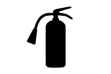 Obraz premium Silhouette of a Fire Extinguisher in Black on White Background