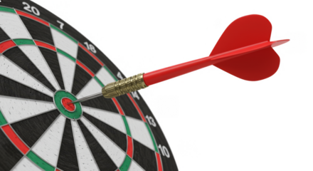 Accurate Dart Hit on Dartboard Target for Success Illustration
