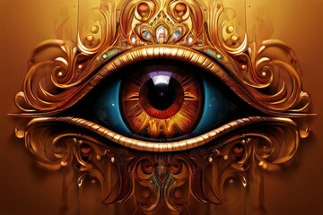 an AI Image Generator, Elegant Artistic Eye Surrounded By Vibrant