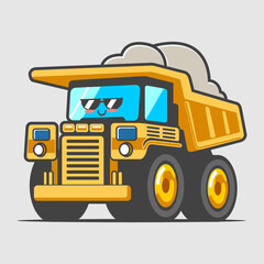 Heavy equipment flat cartoon ...