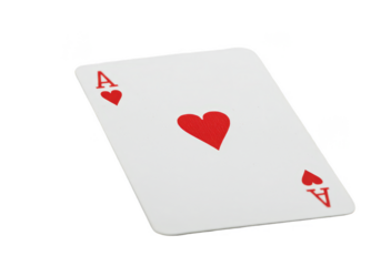 Ace Heart Playing Card Red Suit Transparent Background Design Element