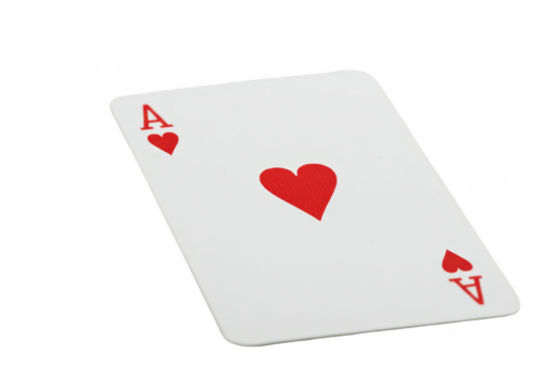 Ace Heart Playing Card Red Suit Transparent Background Design Element
