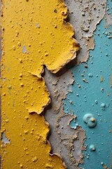 Aged Textured Surface with Peeling Paint Close-up Detail Showing Layers of Decay and the Passage of Time - Ideal for Historical and Vintage Designs