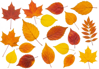 Autumn Leaves Isolated Background Fall Foliage Seasonal Colors
