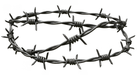 Barbed Wire Isolated Steel Fence Sharp Protection Transparent Background