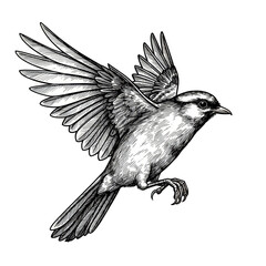 Bird Flying Illustration White Wings Transparent Background Design