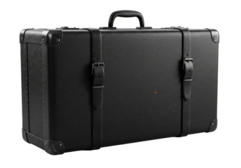 Black Plastic Suitcase Isolated for Travel Journey Transparent Bag