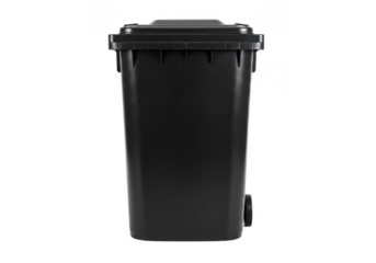 Black Trash Can Isolated Garbage Bin Waste Receptacle Transparent