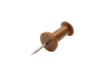 Brown Thumbtack Pushpin Isolated On Transparent Background Stationery