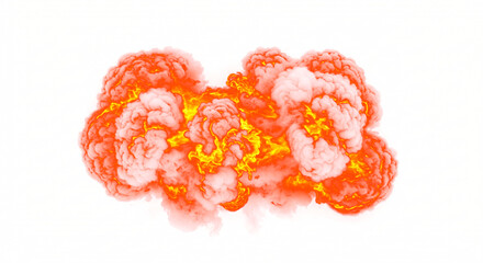 Fiery Orange and White Smoke Explosion Cloud 2.