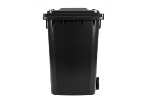 Black Trash Can Isolated Garbage Bin Waste Receptacle Transparent