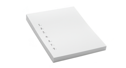 Blank White Notepad Stack for Memos Notes Isolated Illustration