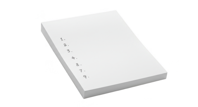 Blank White Notepad Stack for Memos Notes Isolated Illustration