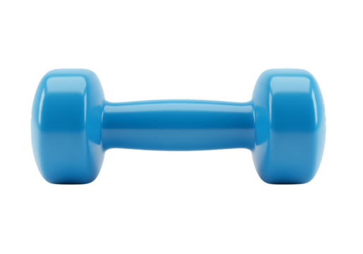 Blue Dumbbell Weight Fitness Exercise Gym 3D Illustration Transparent