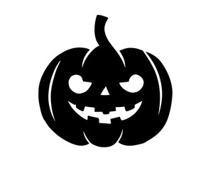 Halloween icons, scary pumpkin icons, silhouette style isolated on white background
