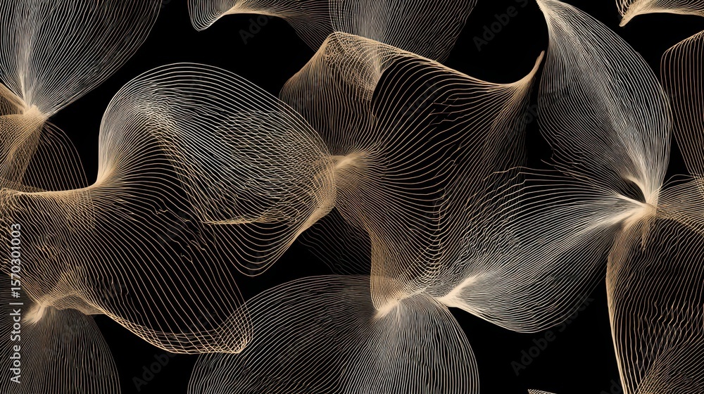 Poster abstract design with flowing lines.