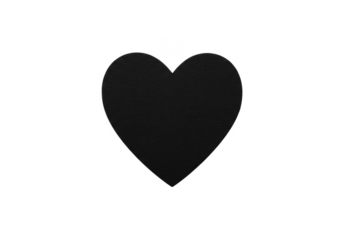 Black Heart Symbol Abstract Love Shape Isolated Transparent Background