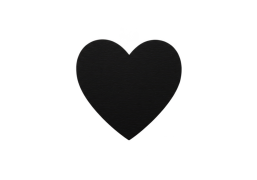 Black Heart Symbol Abstract Love Shape Isolated Transparent Background