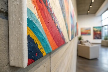 Vibrant Abstract Painting Detail: Close-Up of Modern Art Canvas Corner