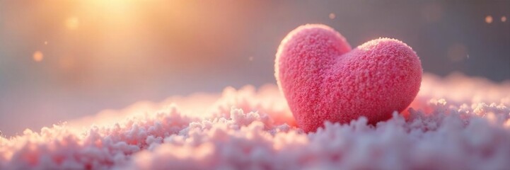 Serene Heart Peaceful Object on Soft Surface, Calming Light, Tranquil Relaxation Scene